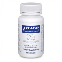 Pure Encapsulations CoQ10 60mg 퓨어인캡슐레이션 코큐텐 효능 코엔자임큐텐 60mg 60캡슐, 1팩