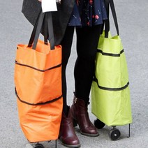 환경보호 바퀴달린 접이식 장바구니 휴대용 시장 카트, 블루