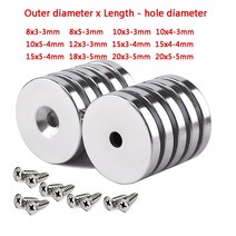 자석 강력자석 냉장고자석 원형자석 10PCS 구멍 가진 강한 네오디뮴 자석 M3 M4 m5 Dia 8mm20mm 카운터 싱, 11 18x3mm  M5