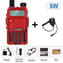 Baofeng UV-5R 워키 토키 파워 5W 핸드 헬드 양방향 햄 라디오 128CH VHF UHF 듀얼 밴드 FM 트랜시버 장거리 10KM 사냥, 04 Add MIC_02 BRITISH