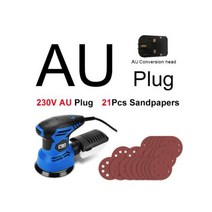 300W 샌딩기 오비탈 샌더 전기샌딩기 21Pcs 125mm 샌드페이퍼 포함 강력한 집진 광택기 PROSTORMER, AU 220-240V, CHINA
