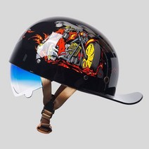 오토바이 소두핏 스냅백 헬멧 할리 스쿠터 베스파 모자 비보뉴 G565G439, L, 블랙레드