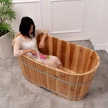 나무 가정용 개인 히노끼 욕조 간이 반신욕기 훈증, 기본_160x60x65_커버미포함