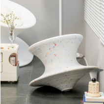 무늬 팽이의자 놀이공원 라운지 스핀체어 오뚜기 의자, 라이트 그레이  스몰