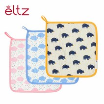 브랜드없음 엘츠 소프트 어린이집 고리수건 세트 2P (유아/아기수건), 엘츠 고리수건세트(2P)/스카이(블루)