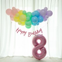 [3시전당일발송] DIY 구름 풍선 가랜드 파스텔 벌룬클라우드 생일파티 브라이덜샤워 베이비샤워 파티용품 환갑 팔순 풍선장식, 풍선가랜드+조화줄기+캘리생일가랜드