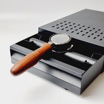 서랍형 넉박스 서랍식 넛박스 블랙 스텐 커피 찌꺼기통 그라인더 받침대 대용량, 1. 블랙, 1개