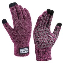 ViGrace Winter Warm Touchscreen Gloves for Men and Women Touch Screen Fleece Lined Knit Anti-Slip Wo, Medium