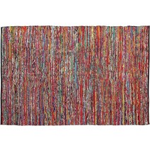 THE BEER VALLEY 면 멀티 친디 핸드 우븐 러그 - 2.4x3m(8x10피트) 직사각형 핸드 브레이드 보헤미안 다채로운 부분 러그 - 재활용 브레이드 친디 러그 - 생분, 8x10 FT