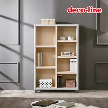 데코라인 코넬 무브 840 3단 이동식 책장 DYL041C, 연그레이+크림