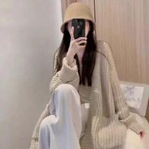 롱니트가디건 여성 포켓 긴팔 데일리룩 직장인 따뜻한 봄