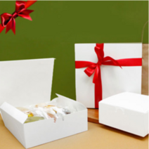 정사각 뉴원터치상자(백색중) / 50장 / 200x200x70mm / 선물용박스 / 구움과자박스 / 접이식박스