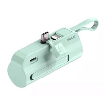 볼크 듀얼v 미니 보조배터리 갤럭시 C타입 (5000mAh), 민트