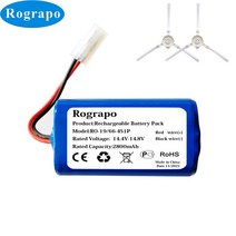 저무리 호환제품 새로운 3400mAh RS-RT900866 리튬 이온 배터리 사이드 브러시 Rowenta Tefal Explorer 시리즈 20 40 60 로봇 진공 청소기, 2800mAh Battery