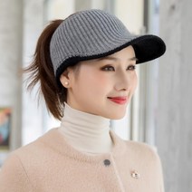 두툼한 겨울 라운딩 골프 썬캡, 블랙