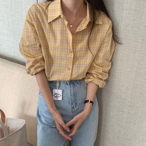 [랜덤플레이] 캠퍼스룩 잔체크 파스텔 남방 셔츠