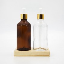 갈색 유리 공병 금색 금속캡 스포이드 아로마 오일 화장품 100ml 초록, G_스포이드100ml_갈색