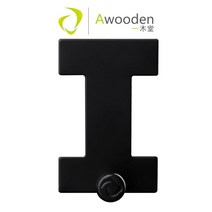 나무 블랙 시리즈 글자 장식 후크 26 알파벳 모양의 기능성 코트 수건 후크 스테인레스 스틸 욕실 주방 홈, I