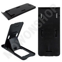 플라스틱 핸드폰 거치대 접이식 각도조절 탁상용 수직 스탠드 받침대 검정 핸드폰지지대