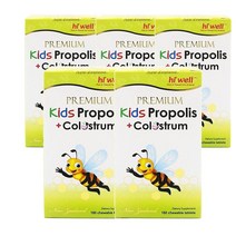 뉴질랜드 하이웰 프리미엄 키즈 프로폴리스 + 초유 츄어블 180정 5팩 HiWell Propolis Plus Colostrum