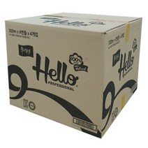 헬로 점보롤 100% 천연펄프 2겹 300M 16롤(4롤x4개), 4팩, 4롤