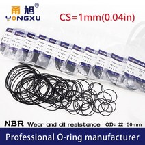 20 개 몫 블랙 NBR 씰링 O링 CS1mm OD22/23/24/25/26/27/28/30/35/40/50x1mm O 링 씰 고무 가스켓 오일 링 와셔, OD50xID48xCS1mm, 1mm