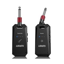 LEKATO 5.8GHz 무선 기타 시스템 WS 90 송수신기 4채널 일렉 베이스 앰프용 충전식 오디오