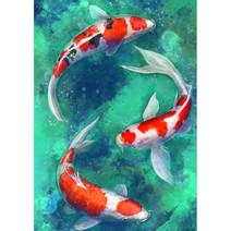 12종 세로형 비단잉어도 우드 직소퍼즐 돈들어와 부귀 행운 복을 불러온다는 풍수그림 성인 집콕취미 감압 조각퍼즐 300/500/1000피스, 02번 부귀 행운 잉어도, 1000피스