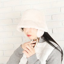 [MM스포츠]여성 윈터 겨울 퍼 귀달이 귀마개 골프 벙거지 모자, 아이보리