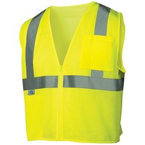 컴퍼니24 Pyramex RVZ2110XL 루멘 X 클래스 2 안전 조끼 지퍼 포함 라지 하이비스 라임, X-Large_Lime, Lime_X-Large