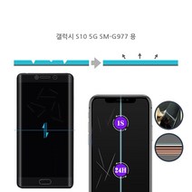 갤럭시 S10 5G SM-G977 자가복원 TPU우레탄 3D곡면 액정보호 풀커버필름 지문방지 코팅 투명 무황변, 1매
