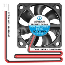 커스텀수냉 pc 쿨러 게이밍 WINSINN 50mm 팬 DC 5V 12V 24V 5010 유압/이중 볼 베어링 브러시리스 냉각 50x, 06 24V - Dual Ball