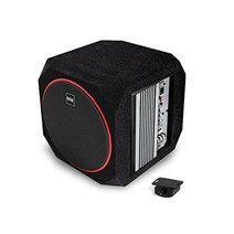 BOSS Audio Systems CUBE10 차량용 서브우퍼 및 앰프 패키지 - 내장형 앰프 패시브 라디에이터가 있는 10인치 서브우퍼 원격 서브우퍼 제어