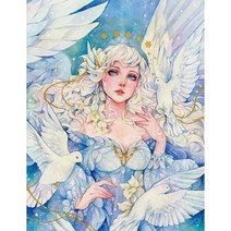 Diy 다이아몬드 자수 그림 풀 스퀘어 라운드 일러스트 소녀 초상화 시리즈 모자이크 세트 휴일 선물 홈 데코 신제품, Round 80x100cm, XYR158