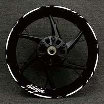 휠허브 데칼 장식 로고 닌자 125 250 300 400 650 ZX-6r 10R 14R 림 반사 스티커 가와사키 오토바이 17 인, 06 white