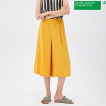 베네통 컬러 밴딩 와이드 팬츠 BAPT66931-YE