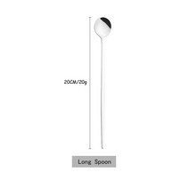 스테인레스 스틸 칼 붙이 세트 나이프 케이크 포크 차 스푼 젓chopsticks 은 제품 럭셔리 실버 식기류 서양 주방 식기, 1Pcs Long Spoon