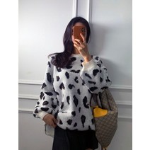 [4col] 호피 레오파드 박시핏 니트