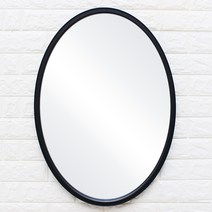 케이엠데코 인테리어 심플 모던 벽거울 심플타원, 블랙