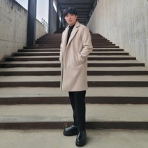 디센도 남자 반코트 하프 싱글 아이보리 키작남 코트