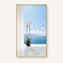 화장실 액자 방수 방습 욕실꾸미기 시원한 바다 사진 액자 30x50 40x70, A + 매트 블랙