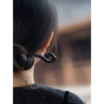 비녀 백단향 머리핀 흑단 수제 고급원목 비녀, 흑단-화디한순간 아름다워