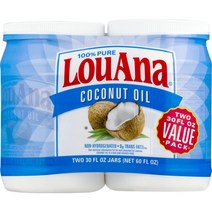 LouAna 100% Pure Coconut Oil 미국 루아나 코코넛 오일 887ml 2통, 한세트(2통)