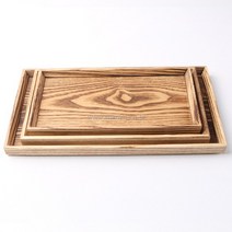 애쉬목 고급 백골 후식 나무 쟁반 3size, 중