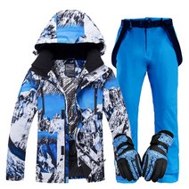 보드 스키 용품 겨울 스키복 바람막이 방수 아웃도어 재킷 + 바지 세트 남성용 스노우보딩 슈트, 02 ski suit 2_01 M