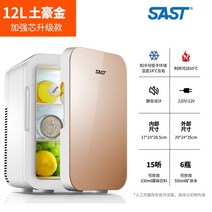 SAST 자동차 미니 냉장고 기숙사 렌탈 룸 소형 싱글 냉동고 및 가정용 이중 사용 220V /12V, 05 12L gold_02 EU, [05] 12L gold