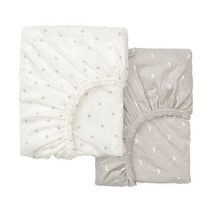 이케아 레나스트 유아용 매트리스커버 2P 화이트그레이 60x120cm 면100%