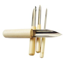 Royalways 4pcs 나무 손잡이 도자기 세라믹 점토 구멍 커터 조각 조각 도구