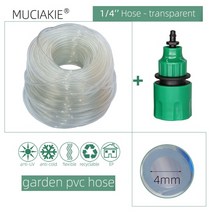 호스릴 호스 자동호스릴 10202540 미터 47mm 정원 물 퀵 커넥터 마이크로 드립 미스트 관개 튜브 파이프 pvc 143939 새, 14, 투명한, 20m(65.6피트)