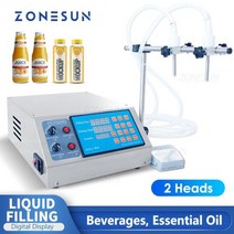 ZONESUN 2 노즐 충전기 전기 제어 식초 망고 음료 주스 콩 우유 미네랄 워터 보틀 필러, filling machine_110V